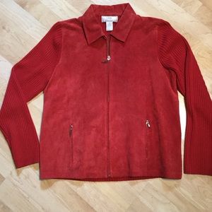 Vintage Lisa International Suede and Knit Jacket